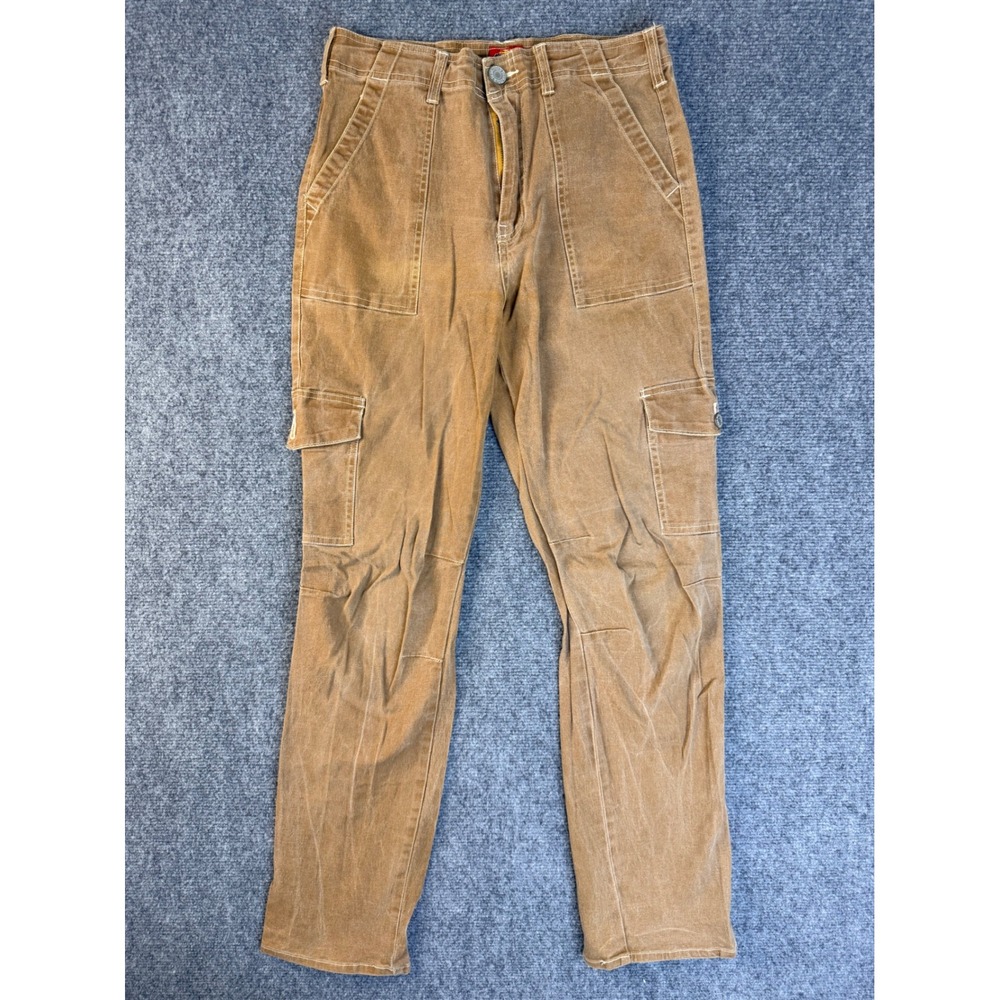 Dickies Womens 7/28 Brown Corduroy Cargo Pants High Rise Utility Workwear Y2K - Picture 2 of 8